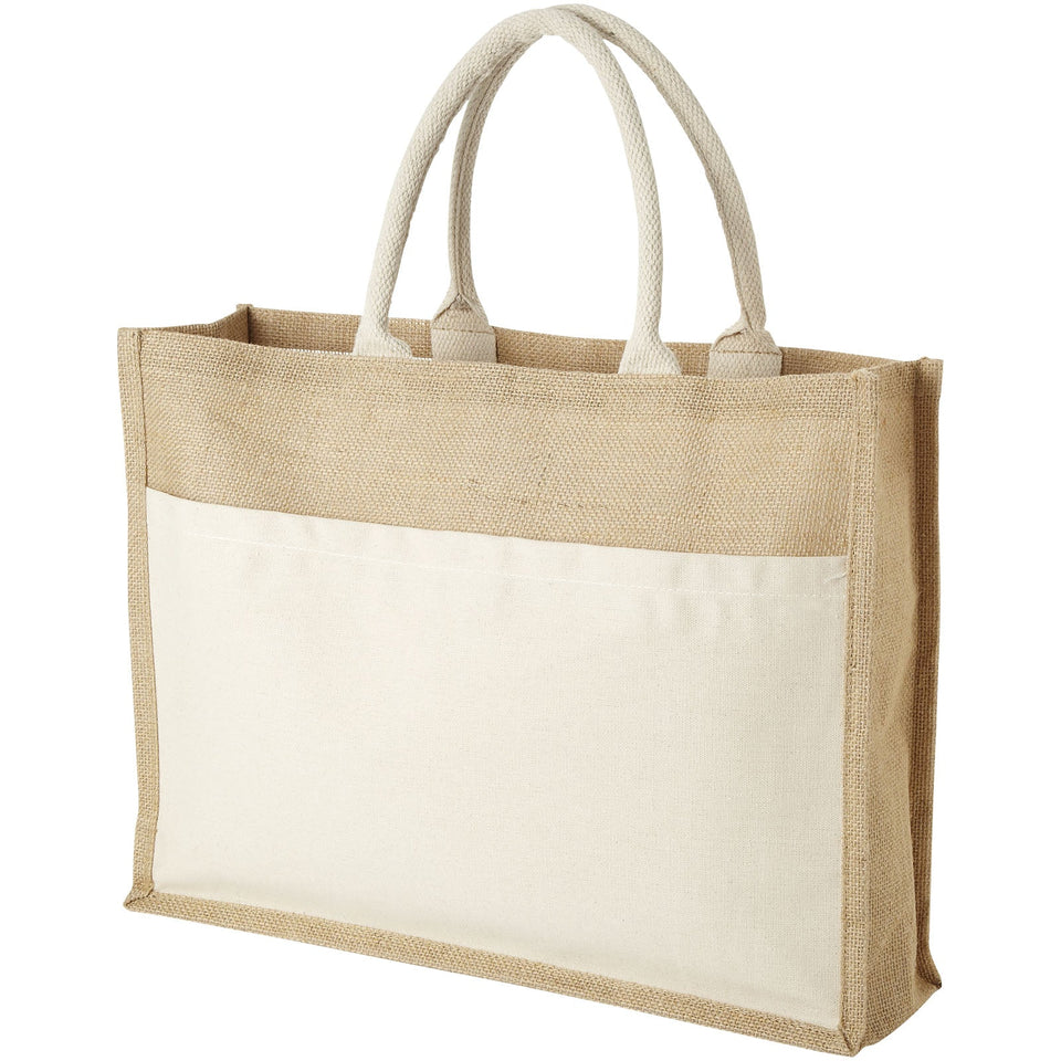 Shopper in juta Mumbay - 18L personalizzato con logo - Pubblienne