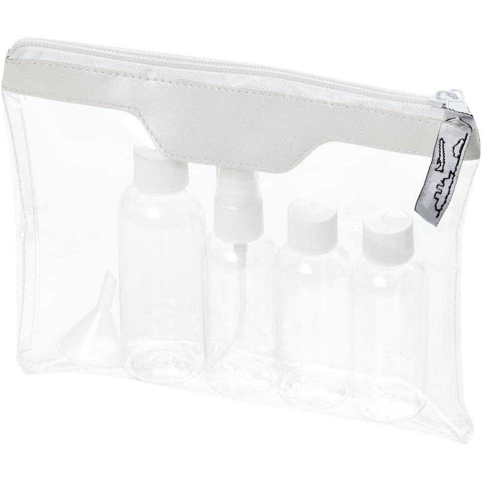 Set di flaconi da viaggio Traveler approvato dalle compagnie aeree personalizzato con logo - Pubblienne