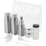 Set di flaconi da viaggio in alluminio Traveler approvati dalle compagnie aeree personalizzato con logo - Pubblienne