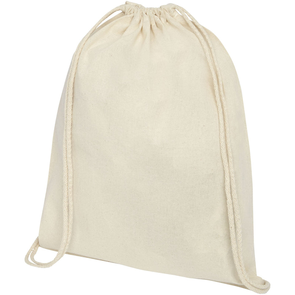 Sacca in cotone 100 g/m² con coulisse Oregon - 5L personalizzato con logo - Pubblienne