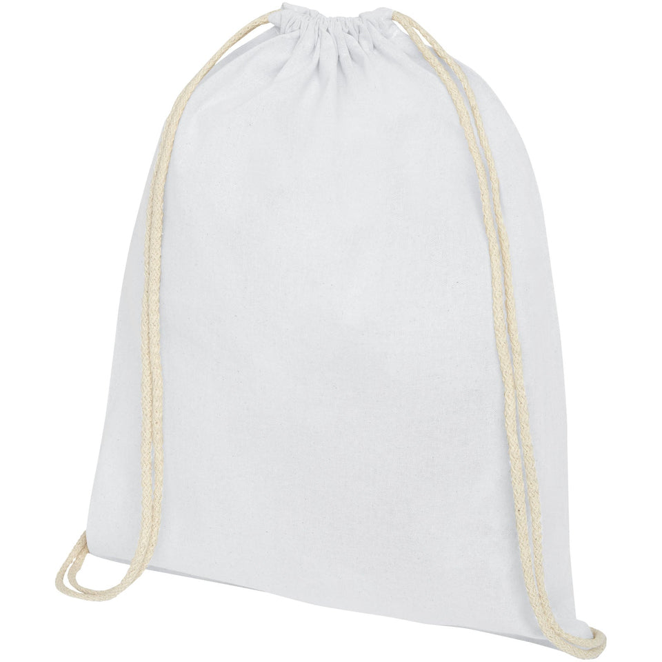 Sacca in cotone 100 g/m² con coulisse Oregon - 5L personalizzato con logo - Pubblienne