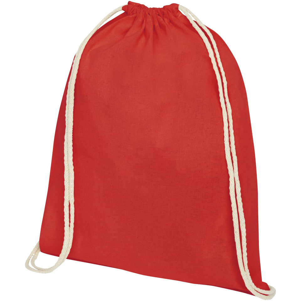 Sacca in cotone 100 g/m² con coulisse Oregon - 5L personalizzato con logo - Pubblienne