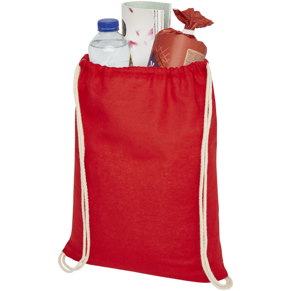 Sacca in cotone 100 g/m² con coulisse Oregon - 5L personalizzato con logo - Pubblienne
