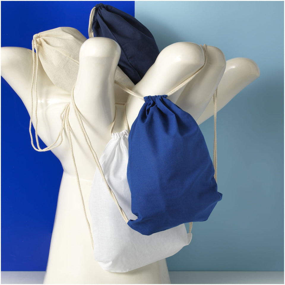 Sacca in cotone 100 g/m² con coulisse Oregon - 5L personalizzato con logo - Pubblienne
