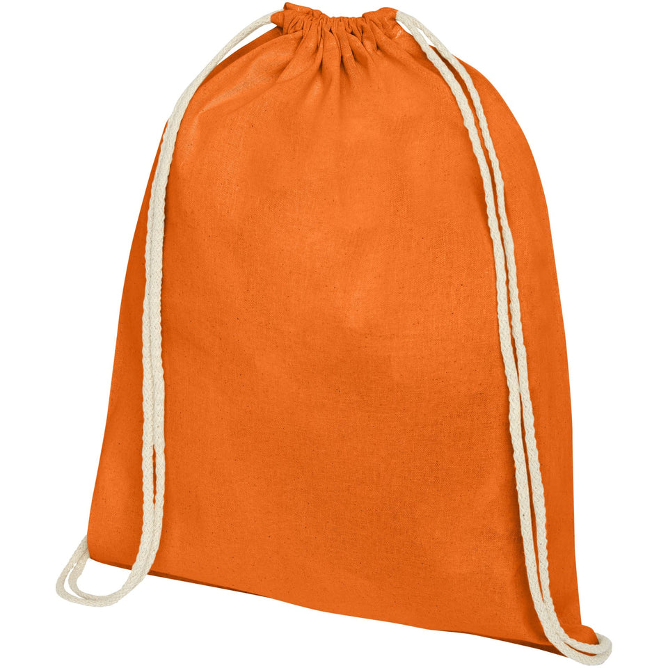Sacca in cotone 100 g/m² con coulisse Oregon - 5L personalizzato con logo - Pubblienne
