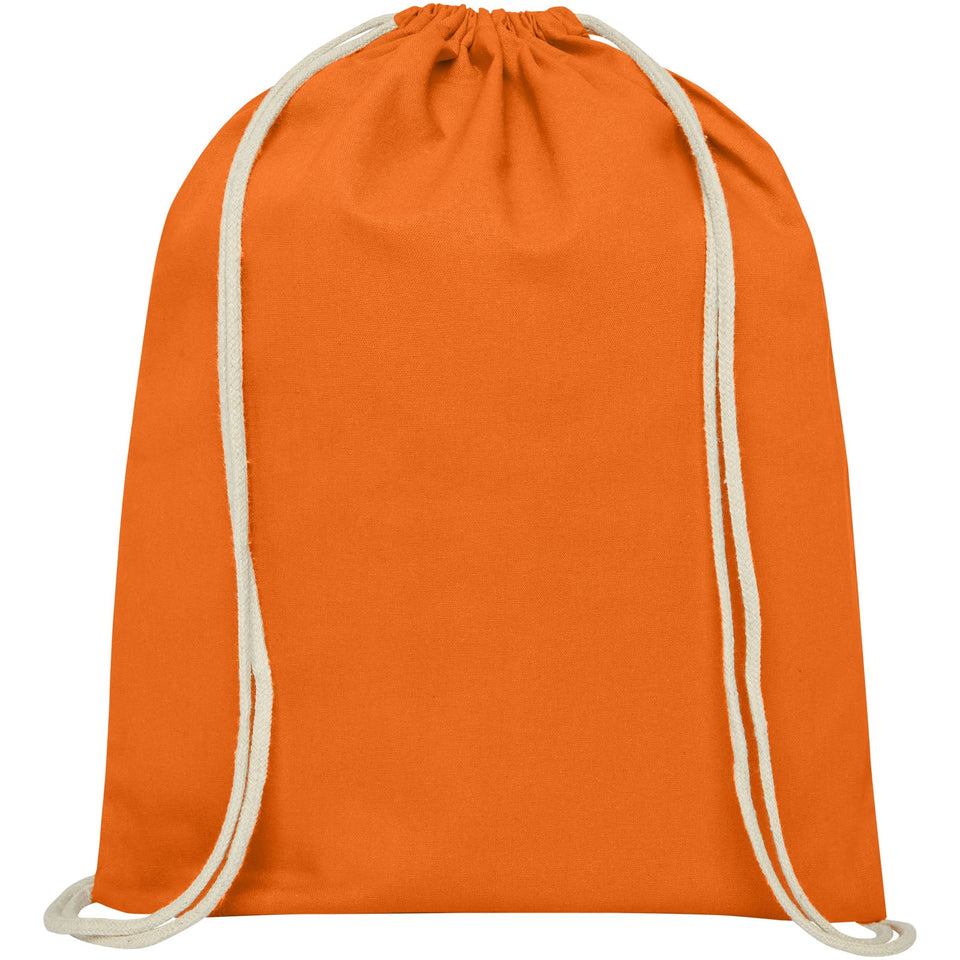 Sacca in cotone 100 g/m² con coulisse Oregon - 5L personalizzato con logo - Pubblienne
