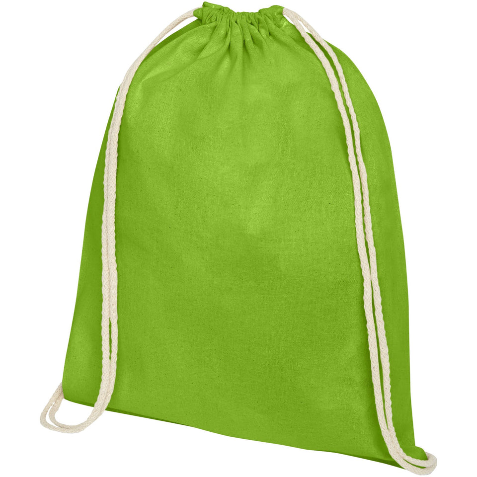 Sacca in cotone 100 g/m² con coulisse Oregon - 5L personalizzato con logo - Pubblienne