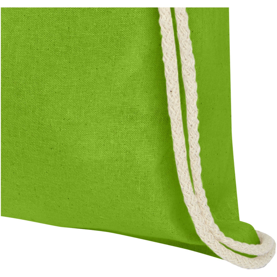 Sacca in cotone 100 g/m² con coulisse Oregon - 5L personalizzato con logo - Pubblienne
