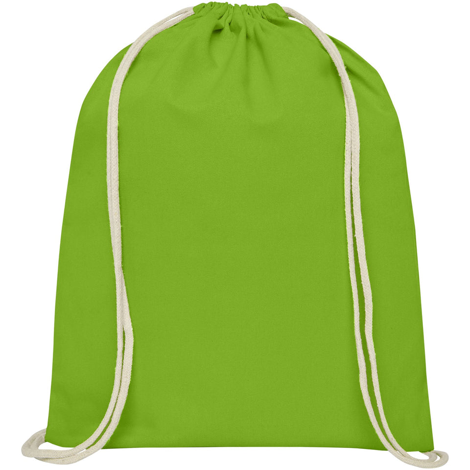 Sacca in cotone 100 g/m² con coulisse Oregon - 5L personalizzato con logo - Pubblienne