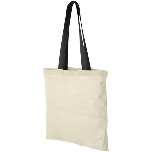 Shopper in cotone 100 g/m² con manici colorati Nevada - 7L personalizzato con logo - Pubblienne