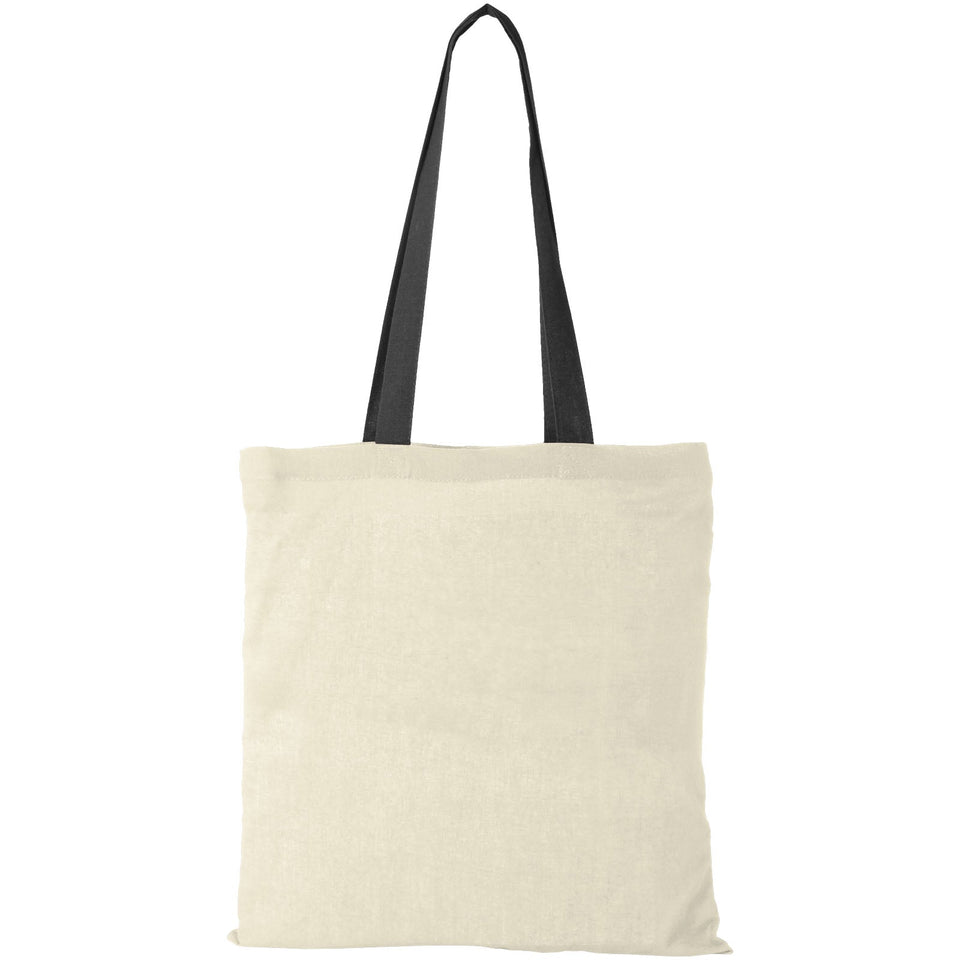 Shopper in cotone 100 g/m² con manici colorati Nevada - 7L personalizzato con logo - Pubblienne
