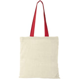 Shopper in cotone 100 g/m² con manici colorati Nevada - 7L personalizzato con logo - Pubblienne