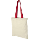 Shopper in cotone 100 g/m² con manici colorati Nevada - 7L personalizzato con logo - Pubblienne