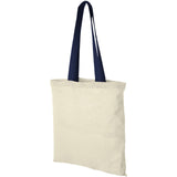 Shopper in cotone 100 g/m² con manici colorati Nevada - 7L personalizzato con logo - Pubblienne