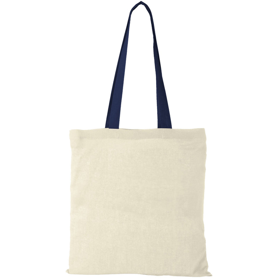 Shopper in cotone 100 g/m² con manici colorati Nevada - 7L personalizzato con logo - Pubblienne