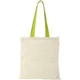 Shopper in cotone 100 g/m² con manici colorati Nevada - 7L personalizzato con logo - Pubblienne