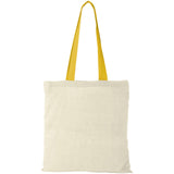Shopper in cotone 100 g/m² con manici colorati Nevada - 7L personalizzato con logo - Pubblienne