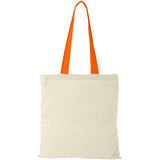 Shopper in cotone 100 g/m² con manici colorati Nevada - 7L personalizzato con logo - Pubblienne