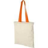 Shopper in cotone 100 g/m² con manici colorati Nevada - 7L personalizzato con logo - Pubblienne