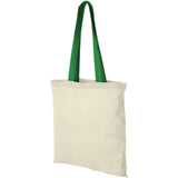 Shopper in cotone 100 g/m² con manici colorati Nevada - 7L personalizzato con logo - Pubblienne