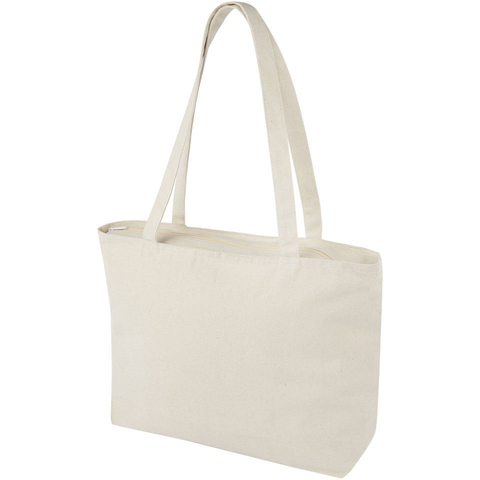Shopper in cotone 320 g/m² con zip Ningbo - 15L personalizzato con logo - Pubblienne