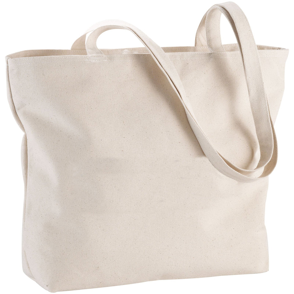 Shopper in cotone 320 g/m² con zip Ningbo - 15L personalizzato con logo - Pubblienne