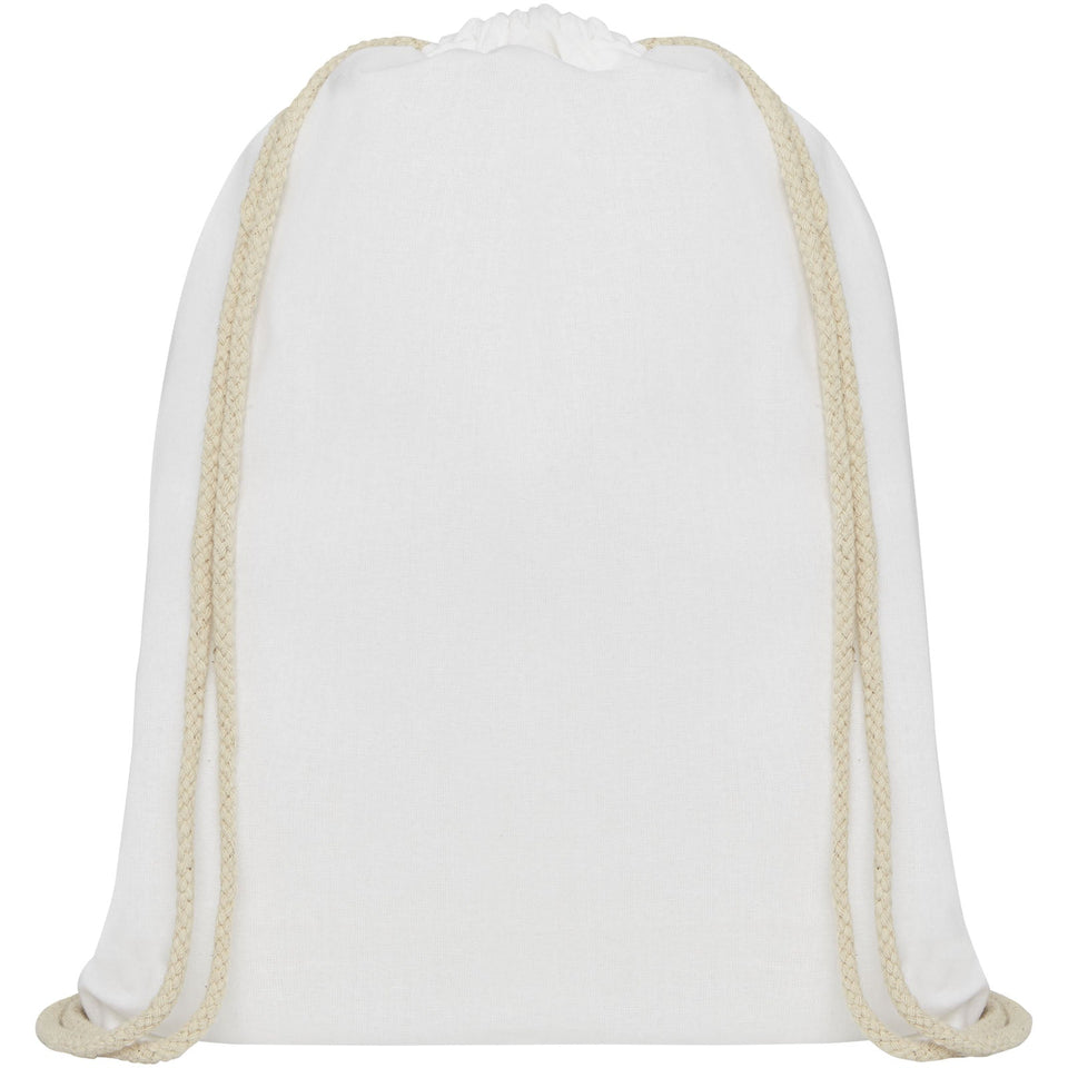 Zaino con cordoncino Oregon in cotone da 140 g/m² - 5L personalizzato con logo - Pubblienne