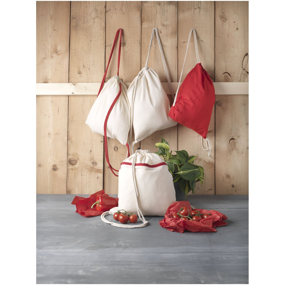 Zaino con cordoncino Oregon in cotone da 140 g/m² - 5L personalizzato con logo - Pubblienne