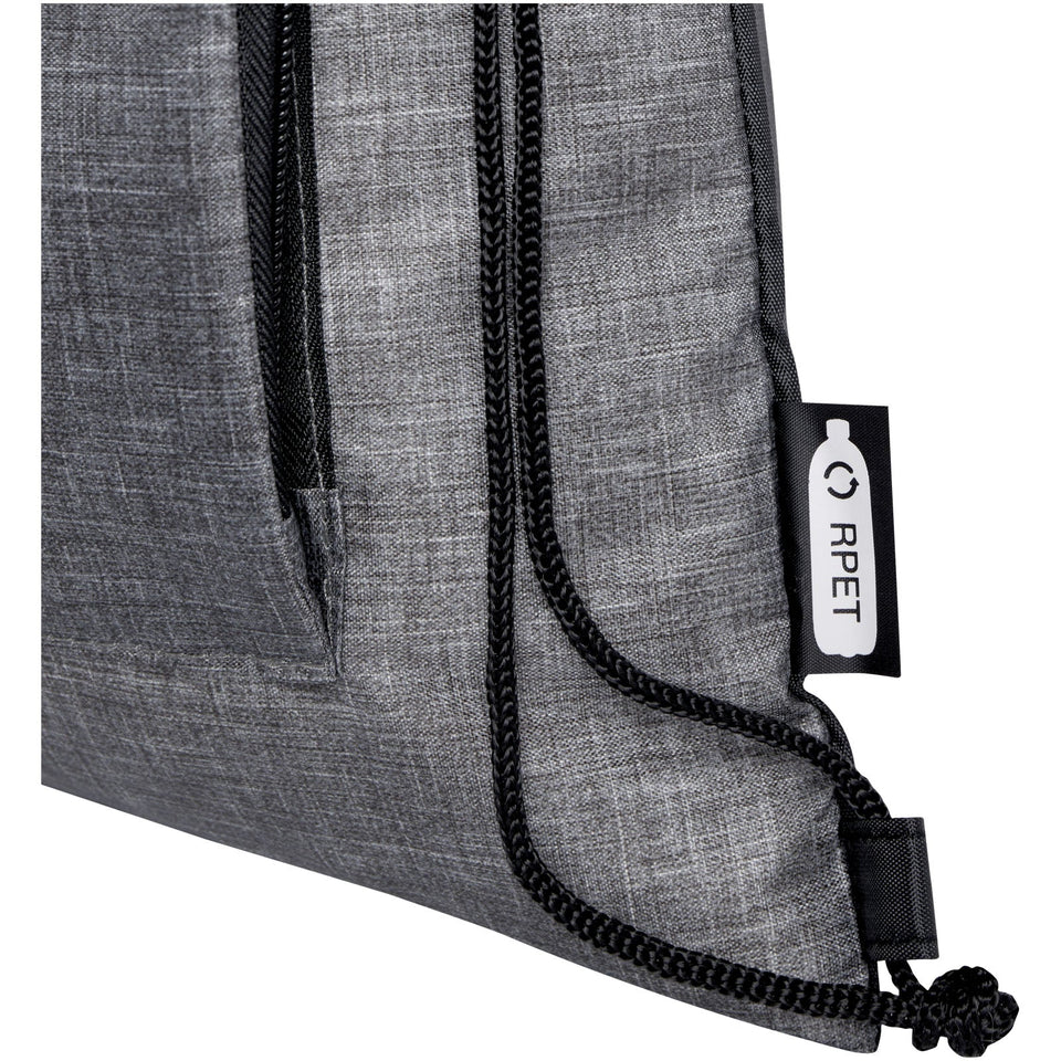 Borsa pieghevole con coulisse in materiale riciclato Ash - 7L personalizzato con logo - Pubblienne