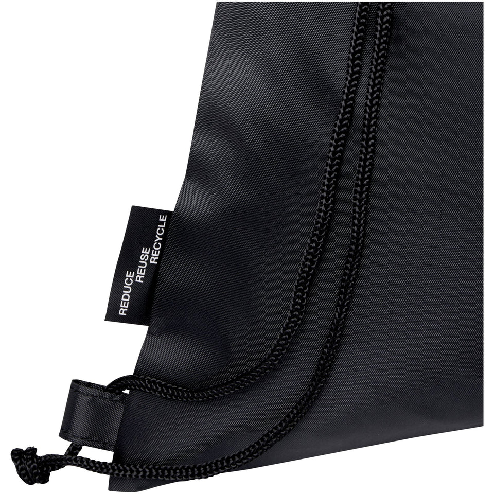 Borsa pieghevole con coulisse in materiale riciclato Ash - 7L personalizzato con logo - Pubblienne