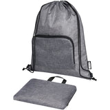 Borsa pieghevole con coulisse in materiale riciclato Ash - 7L personalizzato con logo - Pubblienne