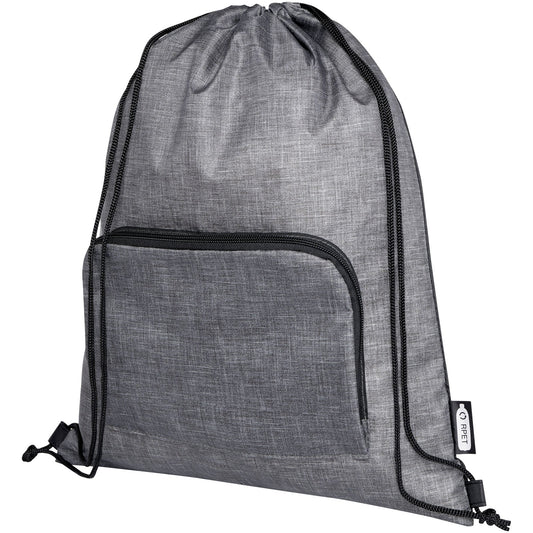 Borsa pieghevole con coulisse in materiale riciclato Ash - 7L personalizzato con logo - Pubblienne