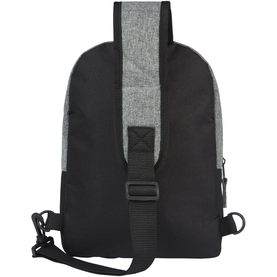 Zaino monospalla bicolore in materiale riciclato certificato GRS Reclaim 3.5L personalizzato con logo - Pubblienne