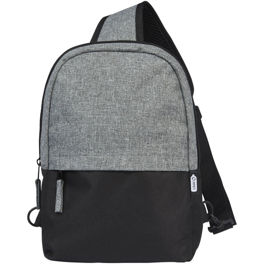Zaino monospalla bicolore in materiale riciclato certificato GRS Reclaim 3.5L personalizzato con logo - Pubblienne