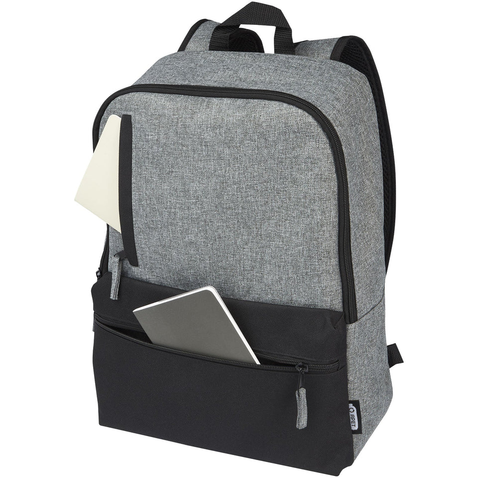 Zaino bicolore per portatile da 15" in materiale riciclato certificato GRS Reclaim 14L personalizzato con logo - Pubblienne