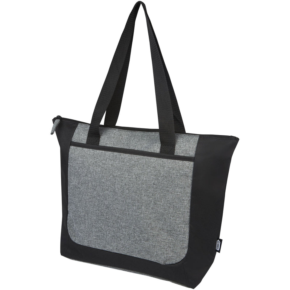 Tote bag bicolore con zip in materiale riciclato certificato GRS Reclaim 15L personalizzato con logo - Pubblienne