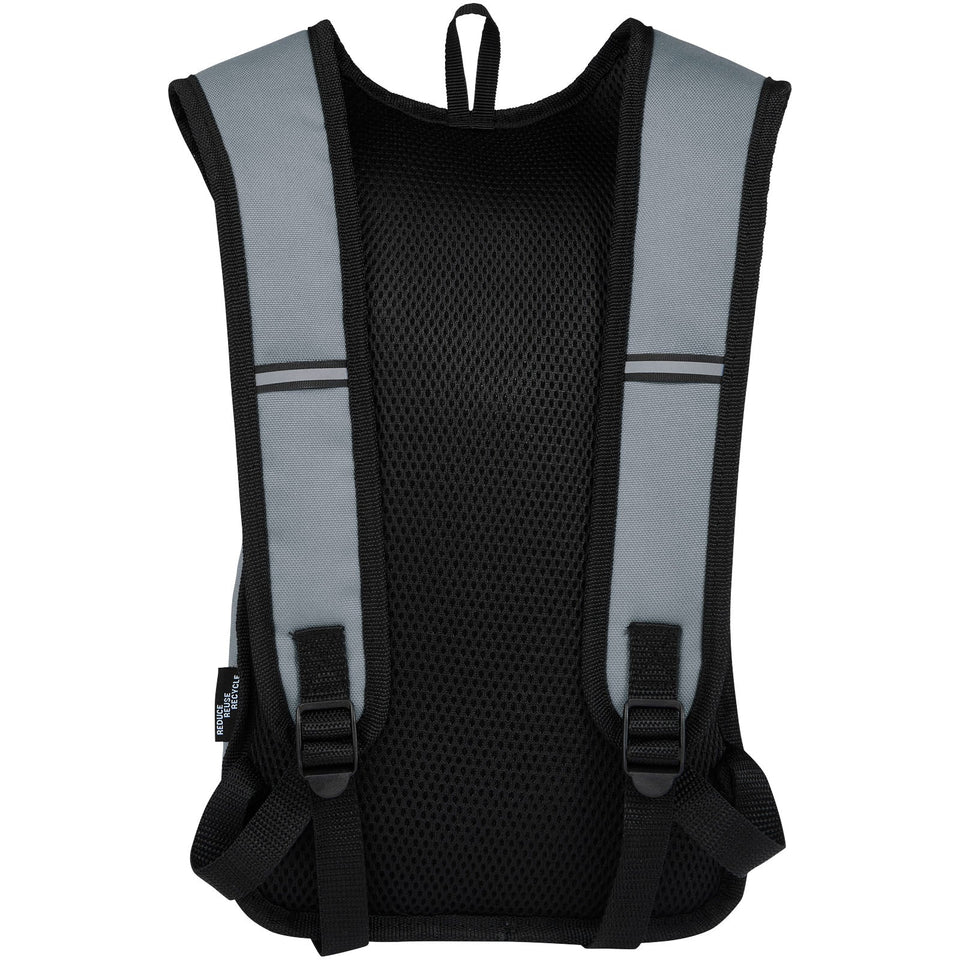 Zaino outdoor in PET riciclato certifcato GRS Trails 6.5L personalizzato con logo - Pubblienne