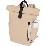 Zaino con chiusura arrotolabile per portatile da 15,6" in PET riciclato certificato GRS Byron 18L personalizzato con logo - Pubblienne