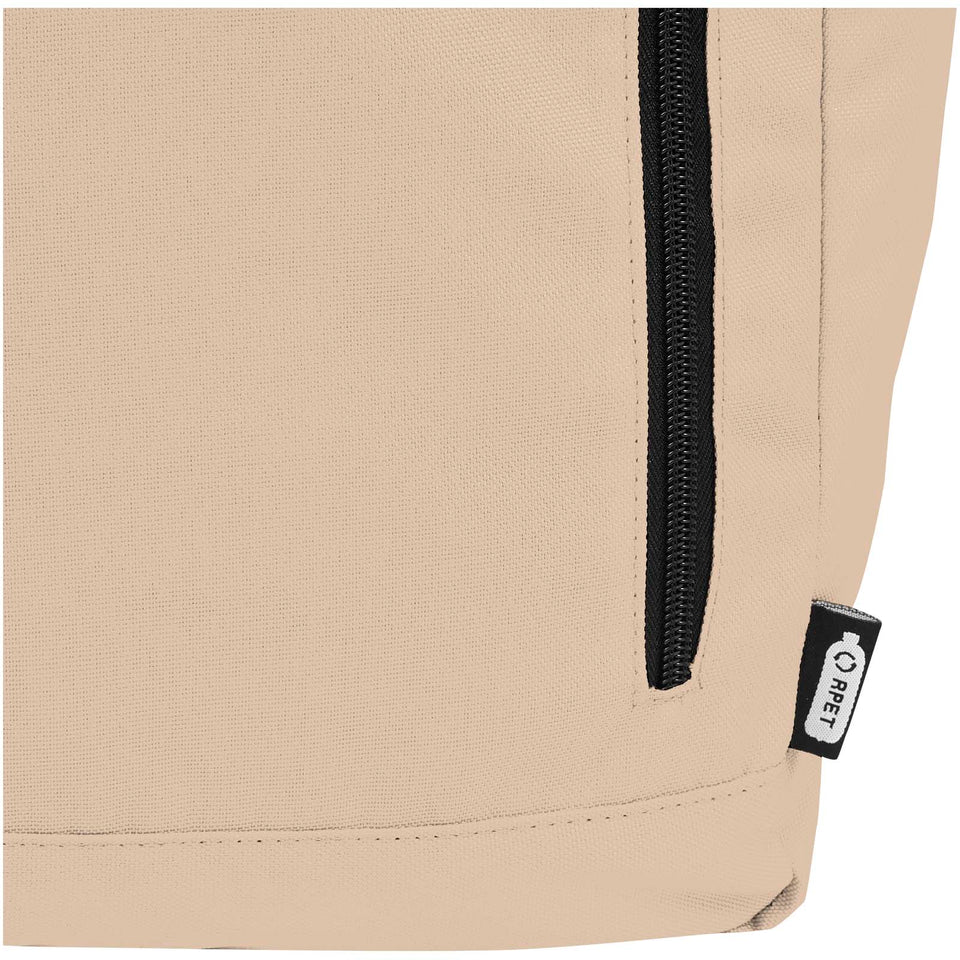 Zaino con chiusura arrotolabile per portatile da 15,6" in PET riciclato certificato GRS Byron 18L personalizzato con logo - Pubblienne