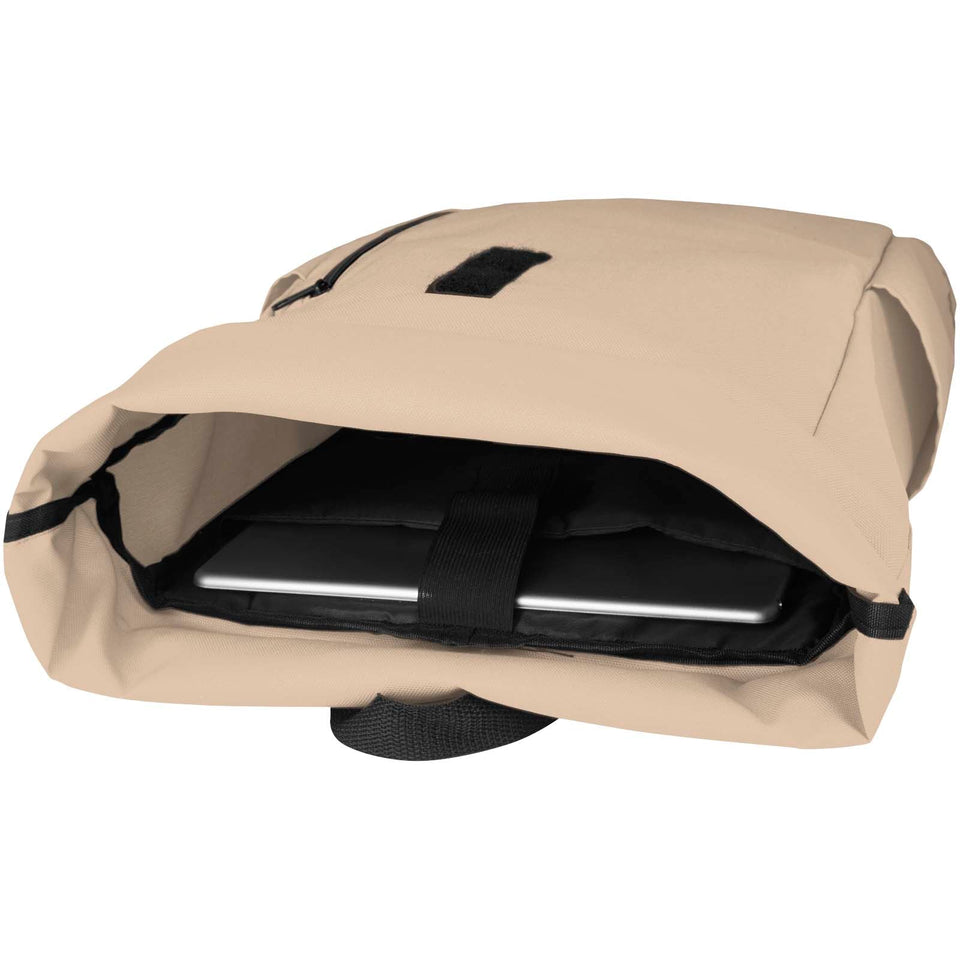 Zaino con chiusura arrotolabile per portatile da 15,6" in PET riciclato certificato GRS Byron 18L personalizzato con logo - Pubblienne
