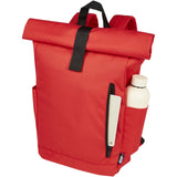 Zaino con chiusura arrotolabile per portatile da 15,6" in PET riciclato certificato GRS Byron 18L personalizzato con logo - Pubblienne
