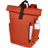 Zaino con chiusura arrotolabile per portatile da 15,6" in PET riciclato certificato GRS Byron 18L personalizzato con logo - Pubblienne