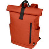 Zaino con chiusura arrotolabile per portatile da 15,6" in PET riciclato certificato GRS Byron 18L personalizzato con logo - Pubblienne