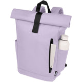 Zaino con chiusura arrotolabile per portatile da 15,6" in PET riciclato certificato GRS Byron 18L personalizzato con logo - Pubblienne