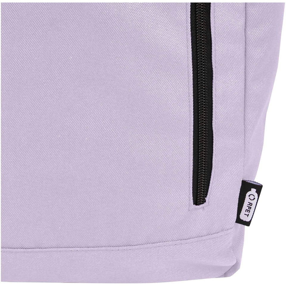 Zaino con chiusura arrotolabile per portatile da 15,6" in PET riciclato certificato GRS Byron 18L personalizzato con logo - Pubblienne