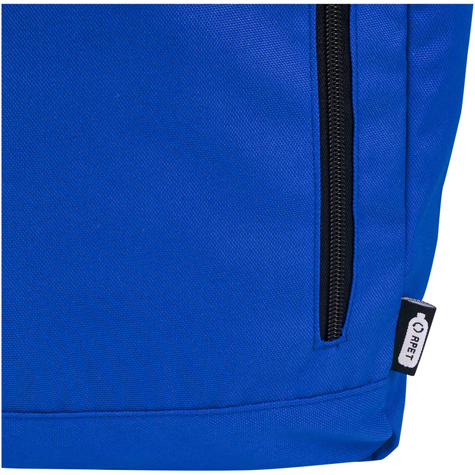 Zaino con chiusura arrotolabile per portatile da 15,6" in PET riciclato certificato GRS Byron 18L personalizzato con logo - Pubblienne