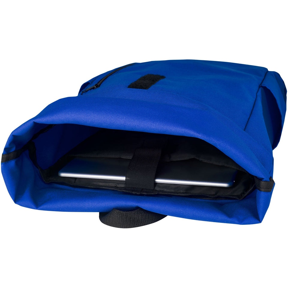 Zaino con chiusura arrotolabile per portatile da 15,6" in PET riciclato certificato GRS Byron 18L personalizzato con logo - Pubblienne