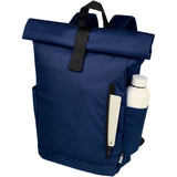Zaino con chiusura arrotolabile per portatile da 15,6" in PET riciclato certificato GRS Byron 18L personalizzato con logo - Pubblienne