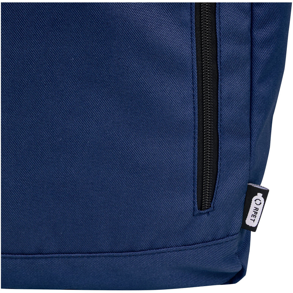 Zaino con chiusura arrotolabile per portatile da 15,6" in PET riciclato certificato GRS Byron 18L personalizzato con logo - Pubblienne