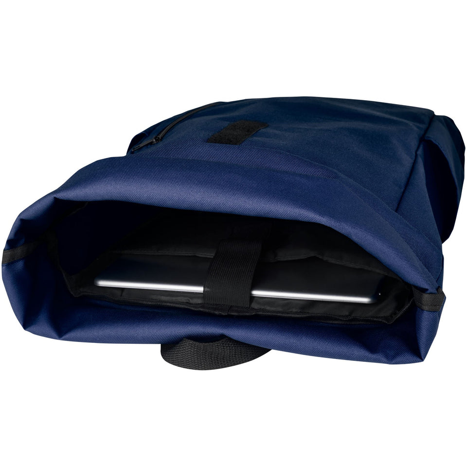 Zaino con chiusura arrotolabile per portatile da 15,6" in PET riciclato certificato GRS Byron 18L personalizzato con logo - Pubblienne